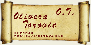Olivera Torović vizit kartica